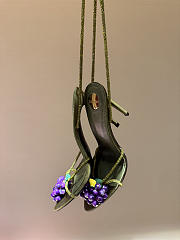 Okify YSL Dark Green High Heels With Grape Charms  - 4