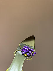 Okify YSL Dark Green High Heels With Grape Charms  - 3