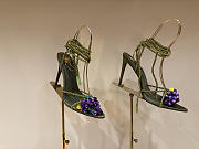 Okify YSL Dark Green High Heels With Grape Charms  - 2