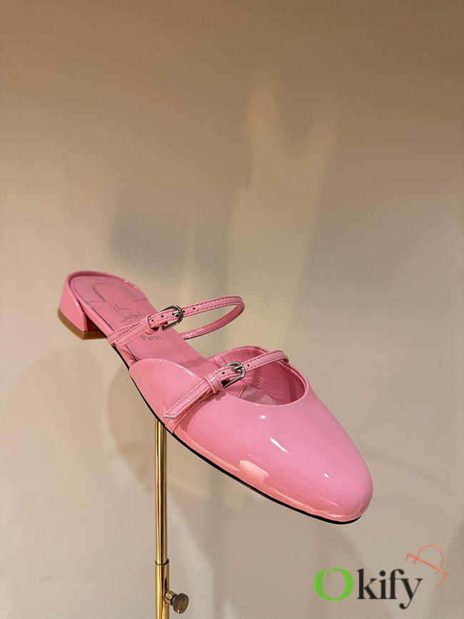 Okify Christian Louboutin Pink Mary Jane Mules - 1