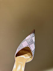 Okify Christian Louboutin Light Pink Checkered Crystal High Heels With/No Tulle Trim 10cm - 3