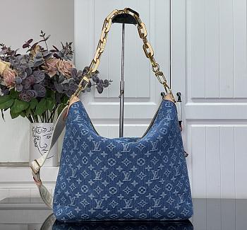 Okify Louis Vuitton Coussin Hobo MM Bag Denim Blue M28331 38x33x10cm
