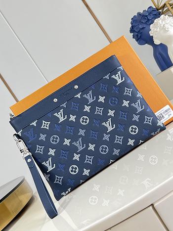 Okify Louis Vuitton Pochette To-Go Bag Blue M28913 30x21.5x1cm