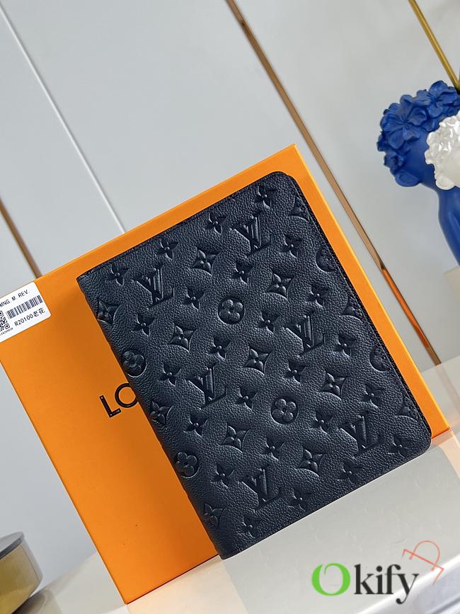 Okify Louis Vuitton Notebook Cover Black Embossed R20100 18.5x23x3cm - 1