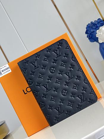 Okify Louis Vuitton Notebook Cover Black Embossed R20100 18.5x23x3cm