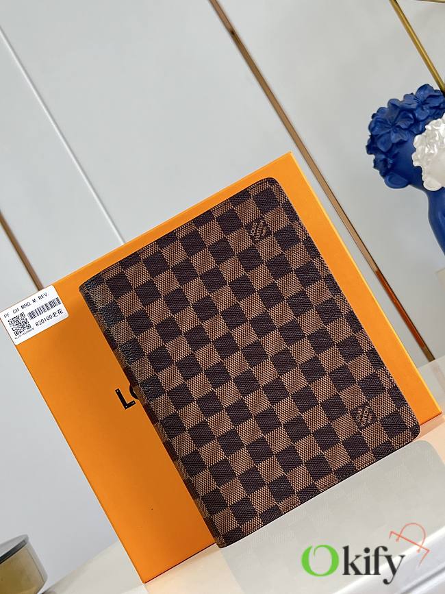 Okify Louis Vuitton Notebook Cover Damier Brown R20100 18.5x23x3cm - 1