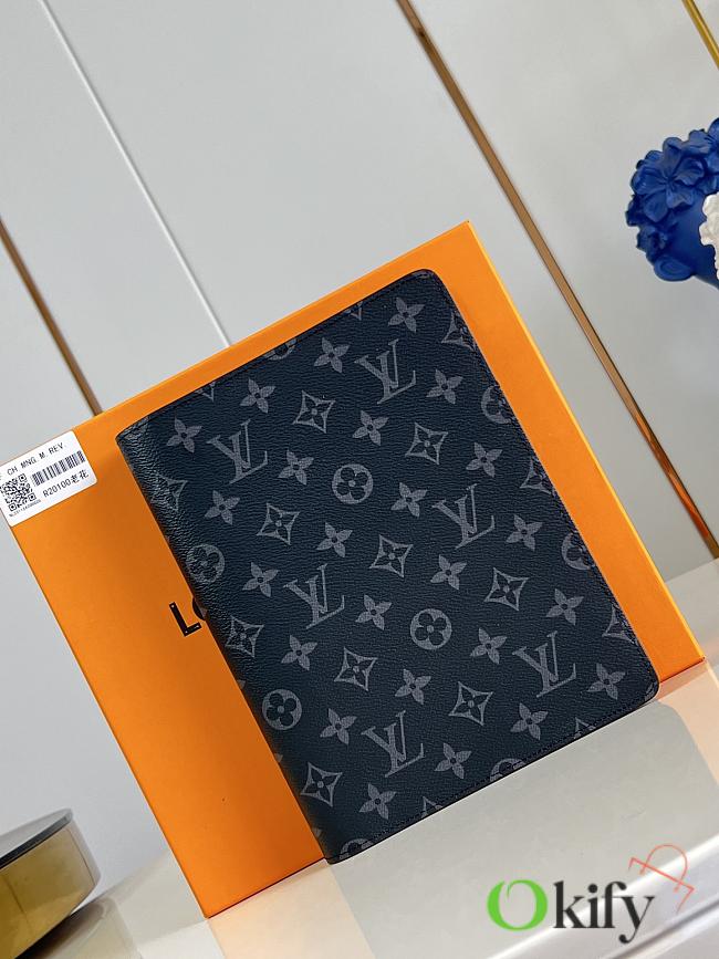 Okify Louis Vuitton Notebook Cover Black Monogram R20100 18.5x23x3cm - 1