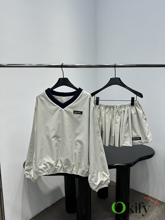 Okify MiuMiu Set Of White Pullover And Skirt  - 1