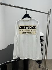 Okify Acne Studios White Long Sleeve T-shirt Unisex - 3