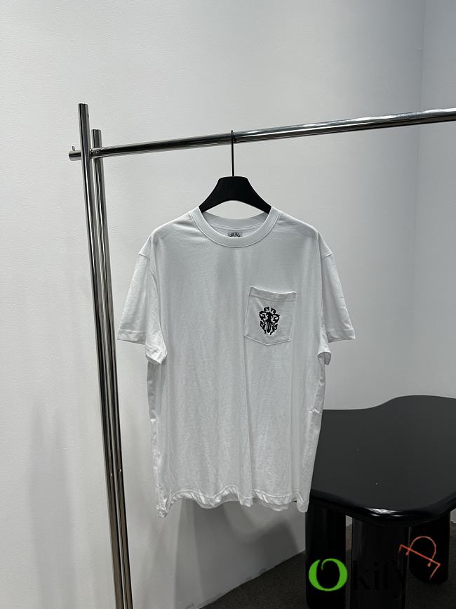 Okify Chrome Heart White T-shirt Unisex 29145 - 1