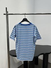 Okify Chrome Heart Striped Blue T-shirt Unisex 29149 - 6