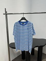 Okify Chrome Heart Striped Blue T-shirt Unisex 29149 - 1