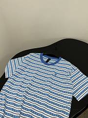 Okify Chrome Heart Striped Blue T-shirt Unisex 29149 - 4