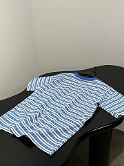 Okify Chrome Heart Striped Blue T-shirt Unisex 29149 - 5
