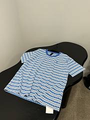 Okify Chrome Heart Striped Blue T-shirt Unisex 29149 - 2