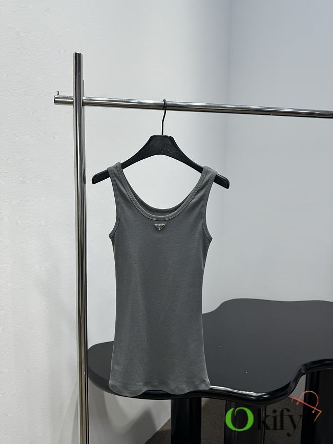 Okify Prada Gray Women Tank Top  - 1