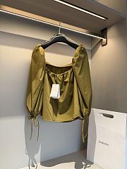 Okify YSL Green Olive Off-the-shoulder Women Top - 3