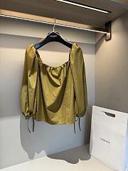 Okify YSL Green Olive Off-the-shoulder Women Top - 1