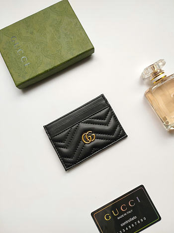 Okify Gucci Marmont Black Card Holder 10x7cm