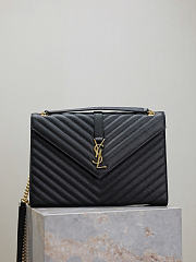 Okify YSL Quilted Monogram College Bag In Black 31x22x7.5cm - 1