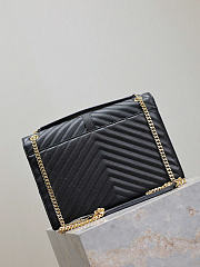 Okify YSL Quilted Monogram College Bag In Black 31x22x7.5cm - 3
