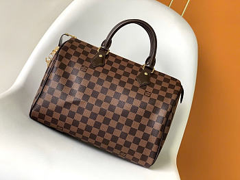 Okify Louis Vuitton Speedy 30 Bag Damier Brown N41364 30x21x17cm 