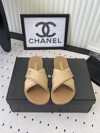 Okify CC Beige Women Slides 29152
