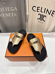 Okify Hermes Empire Gold Sandals Unisex - 5