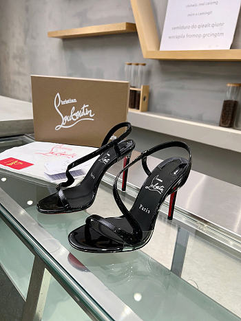 Okify Christian Louboutin Rosa Z Black Patent High Heels 10.5cm