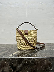 Okify Celine Louise Small Raffia Bucket Bag 19x16x12cm - 5