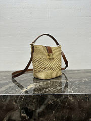 Okify Celine Louise Small Raffia Bucket Bag 19x16x12cm - 3