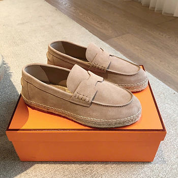 Okify Hermes Beige Espadrilles Shoes Unisex