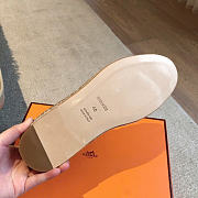 Okify Hermes Light Brown Suede Espadrilles Shoes Unisex - 2