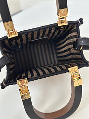 Okify Fendi Sunshine Mini Tote Bag Raffia Black 18x13x6cm - 6