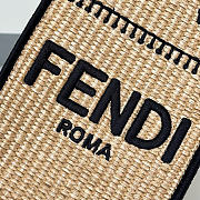 Okify Fendi Sunshine Mini Tote Bag Raffia Black 18x13x6cm - 2