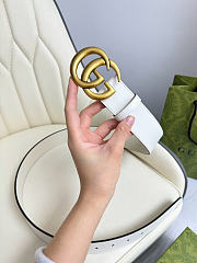 Okify Gucci GG White Belt 4cm - 2