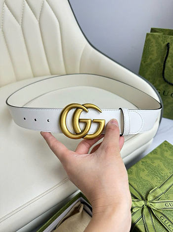 Okify Gucci GG White Belt 4cm