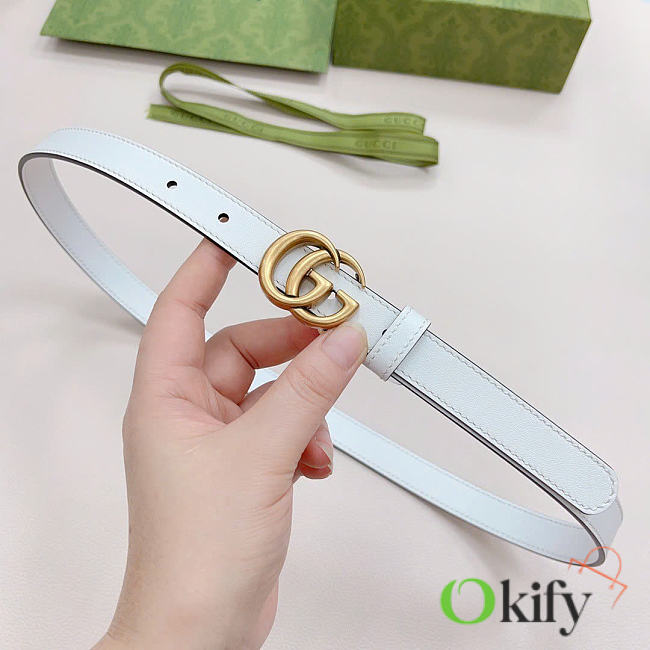 Okify Gucci GG White Belt 2cm - 1