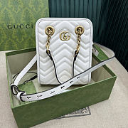 Okify Gucci Marmont Matelasse Mini Bag White 19x16x7cm 696123 - 1