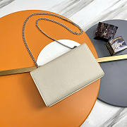 Okify YSL Kate Bag White Grained Silver Hardware 24x14.5x5cm - 3