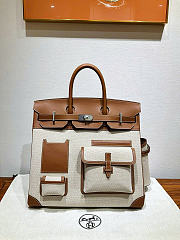 Okify Hermes Birkin Hac 40 Bag Brown Swift And Canvas  - 1