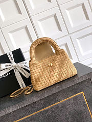 Okify CC 26C Kelly Bag Beige Raffia 19x13x7cm - 4