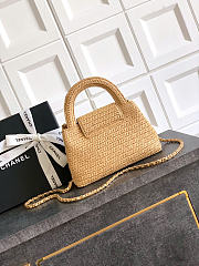 Okify CC 26C Kelly Bag Beige Raffia 19x13x7cm - 3
