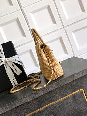 Okify CC 26C Kelly Bag Beige Raffia 19x13x7cm - 2