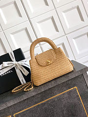Okify CC 26C Kelly Bag Beige Raffia 19x13x7cm - 1