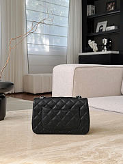 Okify CC 22 Flap Bag Black Caviar Silver Hardware 20cm - 4
