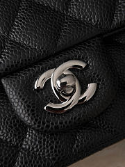Okify CC 22 Flap Bag Black Caviar Silver Hardware 20cm - 5