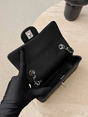 Okify CC 22 Flap Bag Black Caviar Silver Hardware 20cm - 2