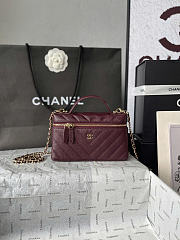 Okify CC 26 Vanity Bag Dark Burgundy Caviar Gold Hardware 19.5x17x5cm - 1