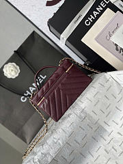Okify CC 26 Vanity Bag Dark Burgundy Caviar Gold Hardware 19.5x17x5cm - 3